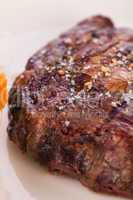 Grilled beef steak with seasoning