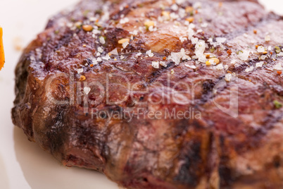 Grilled beef steak with seasoning