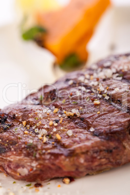 Grilled beef steak with seasoning