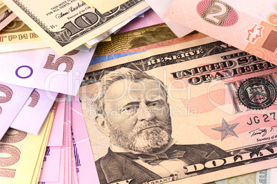 european and american money background