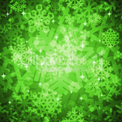 Shiny Green Snowflakes Seamless Pattern for Christmas Desing