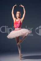 Portrait of the ballerina in ballet pose