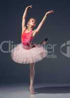 Portrait of the ballerina in ballet pose