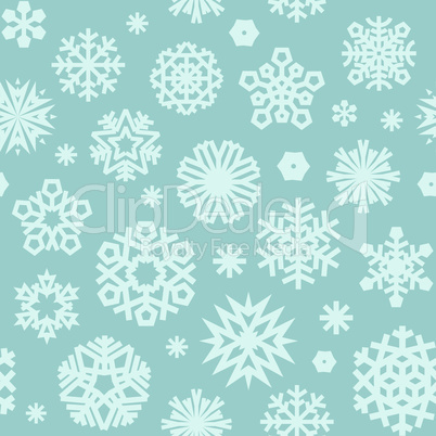 Christmas Seamless Blue Pattern with a Snowflakes