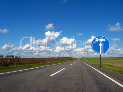 asphalted road and the blue sky