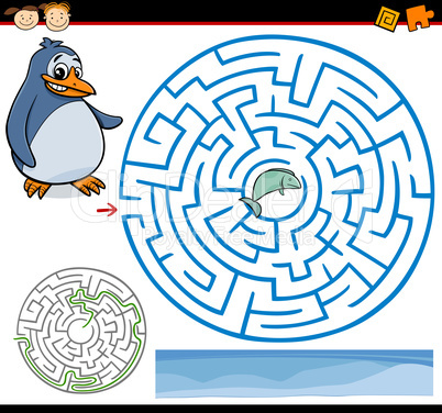 cartoon maze or labyrinth game