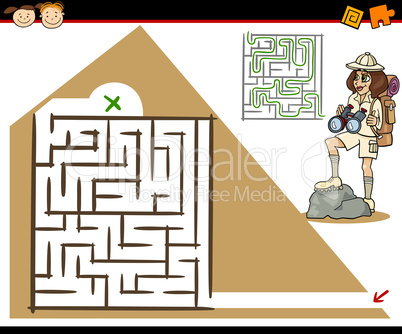 cartoon maze or labyrinth game