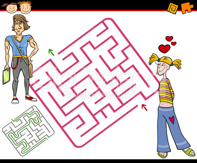 cartoon maze or labyrinth game