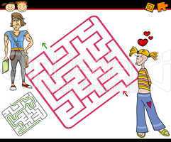 cartoon maze or labyrinth game