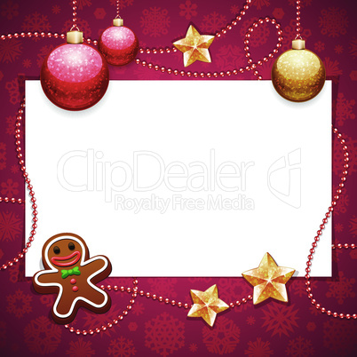 Red Christmas Background with Copy Space