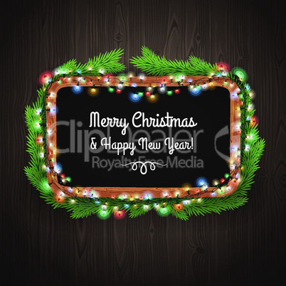 Christmas Blackboard Written Merry Christmas and Happy New Year