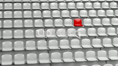 Unique red seat at the stadium