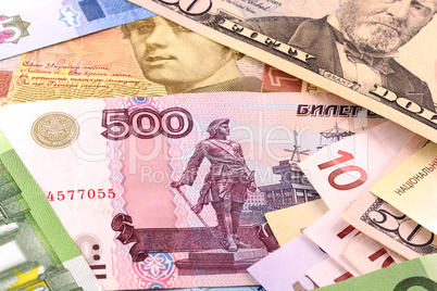 european and american money background