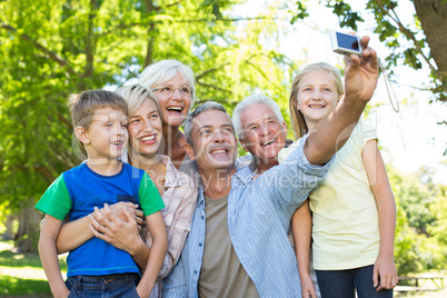 Happy family taking a selfie