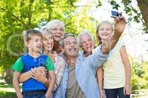 Happy family taking a selfie