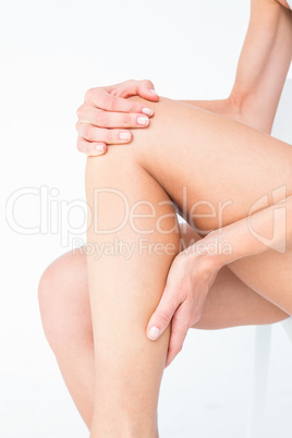 Fit woman with knee pain