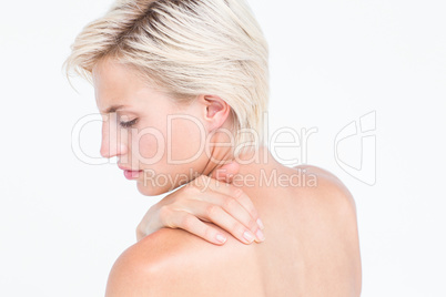 Beautiful woman with neck pain