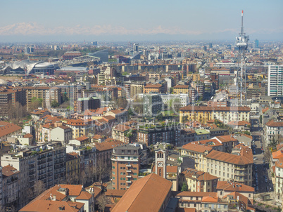 Milan aerial view