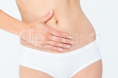 Woman with stomach pain