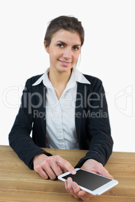 Businesswoman using her tablet pc