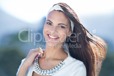 Gorgeous woman smiling at camera