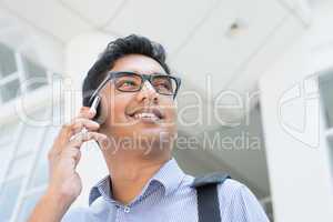 Businessman talking on phone