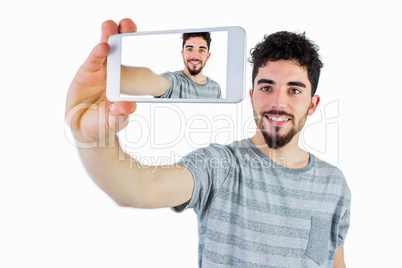 Casual man taking a selfie Casual man taking a selfie