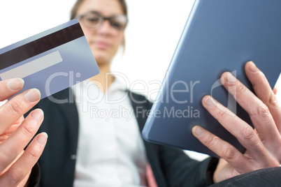 Businesswoman using a tablet pc