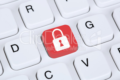 Computer Sicherheit im Internet Schloss Symbol