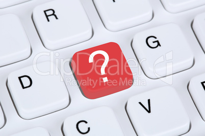 Computer Tastatur mit Fragezeichen Hilfe Symbol