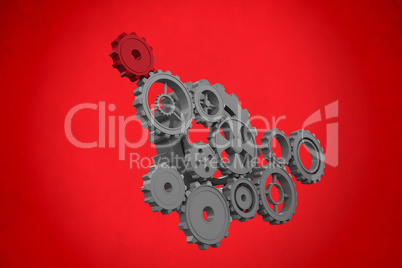 Composite image of cogs and wheels
