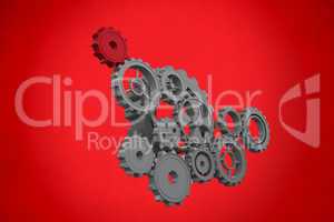 Composite image of cogs and wheels