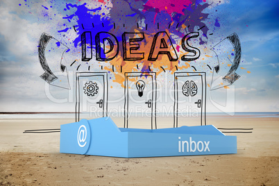 Composite image of blue inbox