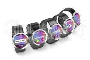 Group of smartwatches