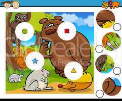 match pieces game cartoon