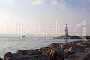 Lighthouse in the port of Alanya, Turkey