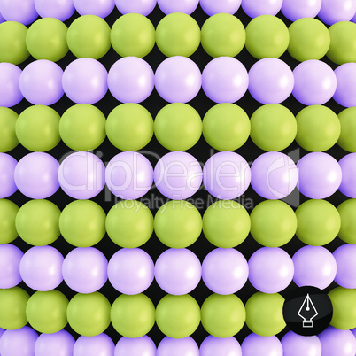 Abstract technology background with balls. Spheric pattern. 3d vector illustration.