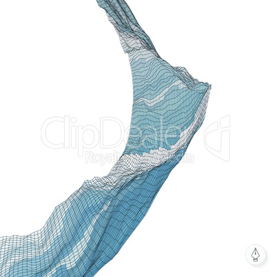 Abstract background with waves. Mosaic. 3d vector illustration. Can be used for wallpaper, web page background, web banners.
