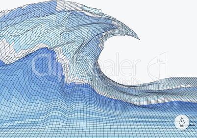 Abstract background with waves. Mosaic. 3d vector illustration. Can be used for wallpaper, web page background, web banners.