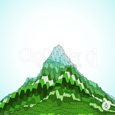 Abstract background with mountain. Mosaic. 3d vector illustration. Can be used for wallpaper, web page background, web banners.