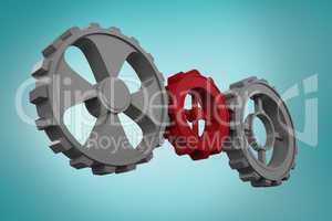 Composite image of cogs and wheels