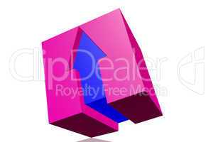 Cube with inset arrow