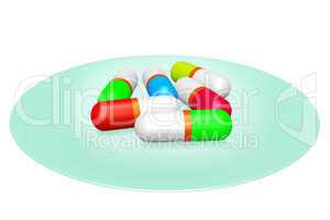 Medication capsule lying on the Tablet