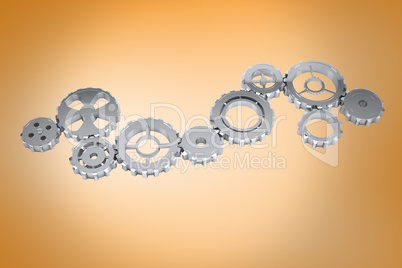 Composite image of cogs and wheels