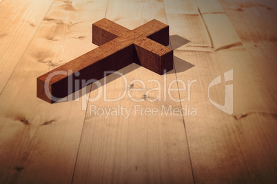 Composite image of wooden cross