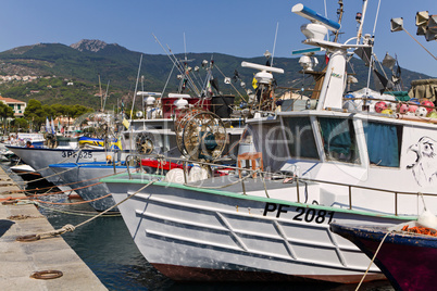Fischerboote in Marina di Campo, Insel Elba, Italien