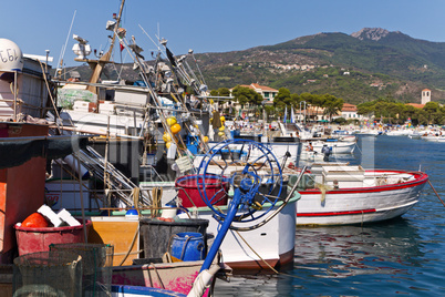 Fischerboote in Marina di Campo, Insel Elba, Italien