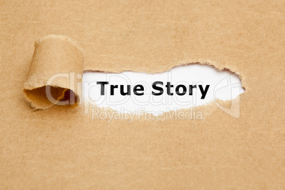True Story Torn Paper Concept