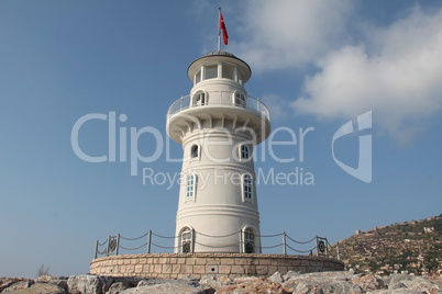 Lighthouse in the port of Alanya, Turkey