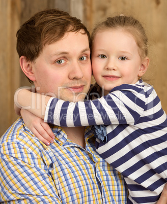 Portrait of father and beautiful little daughter